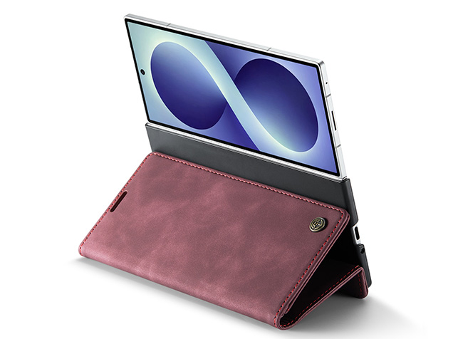 CaseMe Synthetic Leather Wallet Case with Stand for Galaxy Z Fold8 Ultra - Burgundy