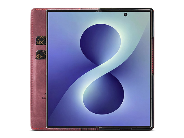 CaseMe Synthetic Leather Wallet Case with Stand for Galaxy Z Fold8 Ultra - Burgundy