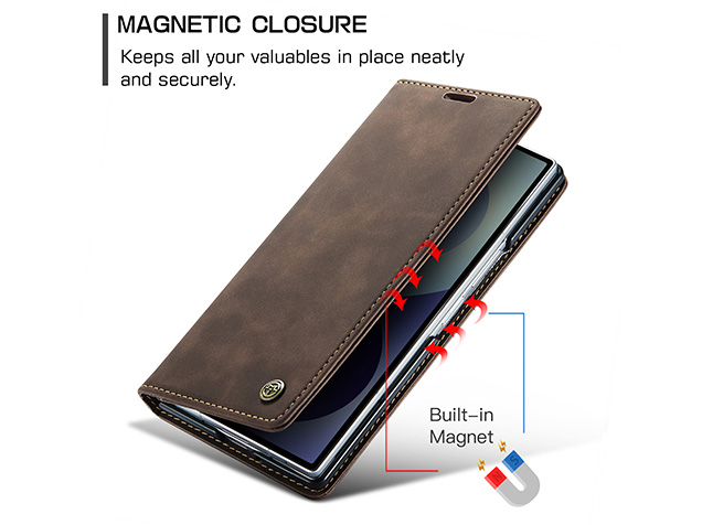 CaseMe Synthetic Leather Wallet Case with Stand for Galaxy Z Fold8 Ultra - Chocolate