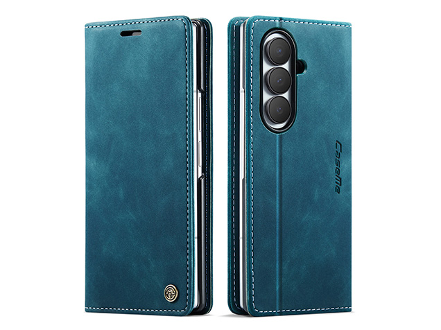 CaseMe Synthetic Leather Wallet Case with Stand for Galaxy Z Fold8 Ultra - Teal Leather Wallet Case