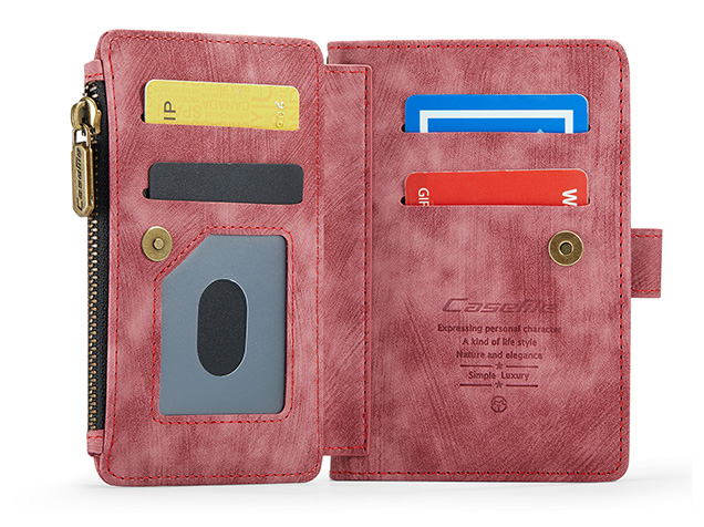 CaseMe Synthetic Leather Wallet Case with Zipper Pocket for Galaxy Z Fold8 - Blush