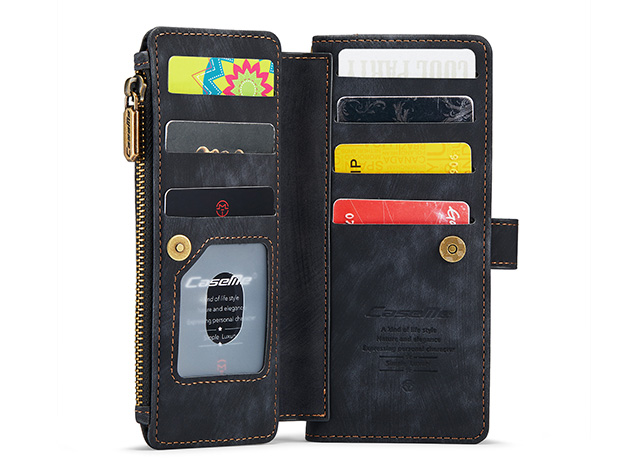 CaseMe Synthetic Leather Wallet Case with Zipper Pocket for Galaxy Z Fold8 Ultra - Charcoal
