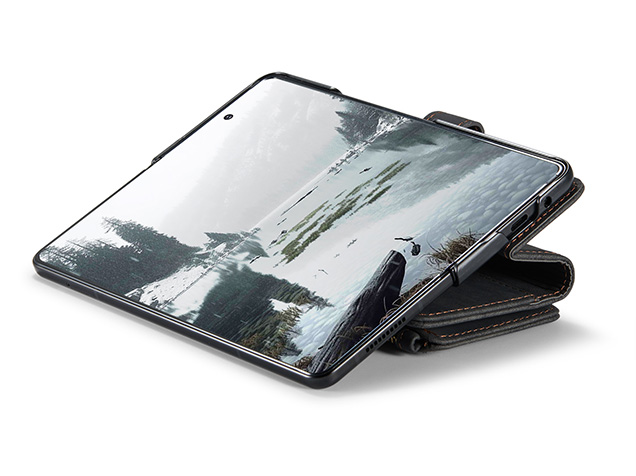 CaseMe Synthetic Leather Wallet Case with Zipper Pocket for Galaxy Z Fold8 Ultra - Charcoal