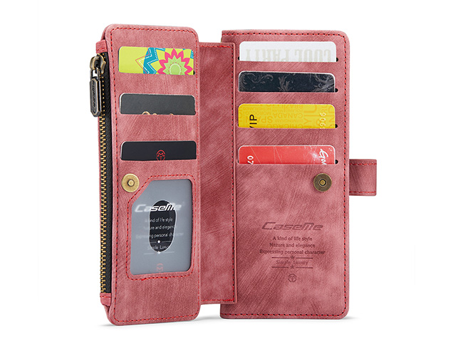 CaseMe Synthetic Leather Wallet Case with Zipper Pocket for Galaxy Z Fold8 Ultra - Blush