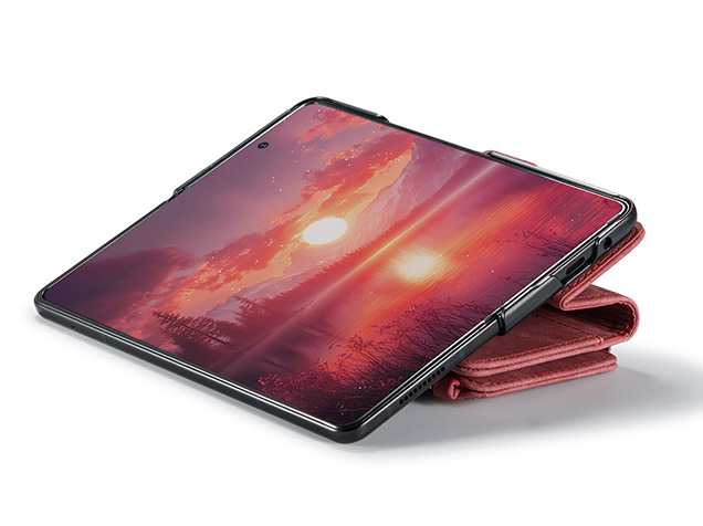 CaseMe Synthetic Leather Wallet Case with Zipper Pocket for Galaxy Z Fold8 Ultra - Blush