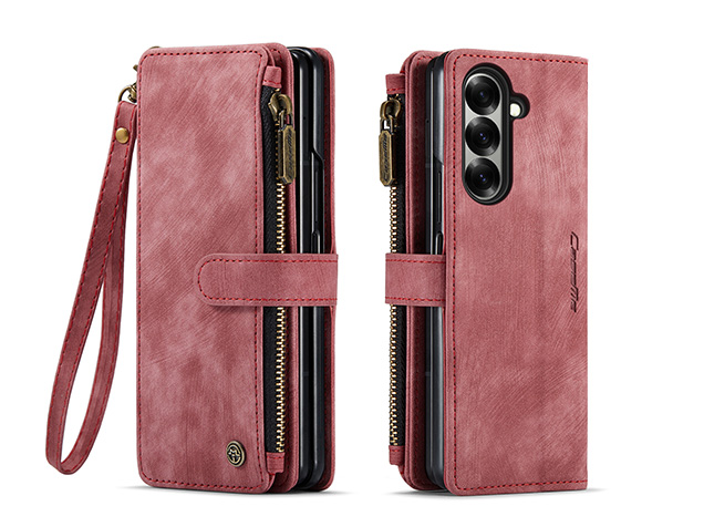 CaseMe Synthetic Leather Wallet Case with Zipper Pocket for Galaxy Z Fold8 Ultra - Blush