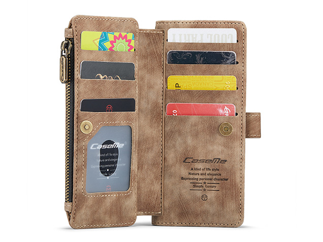 CaseMe Synthetic Leather Wallet Case with Zipper Pocket for Galaxy Z Fold8 Ultra - Desert Taupe