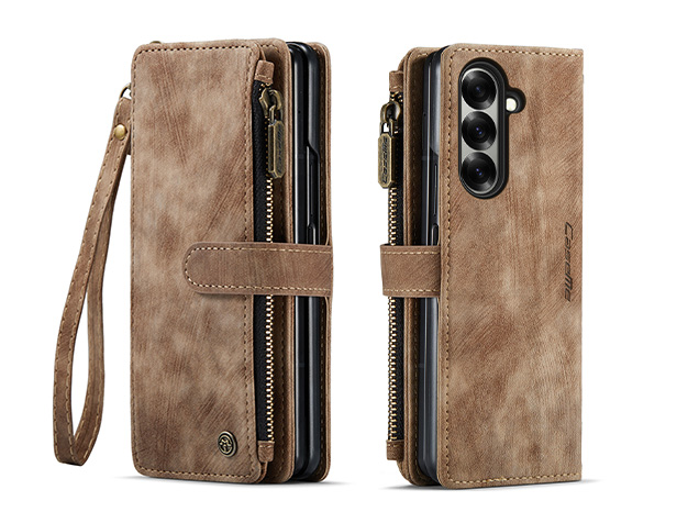 CaseMe Synthetic Leather Wallet Case with Zipper Pocket for Galaxy Z Fold8 Ultra - Desert Taupe