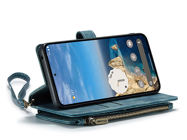 CaseMe Synthetic Leather Wallet Case with Zipper Pocket for Google Pixel 11 Pro XL - Teal