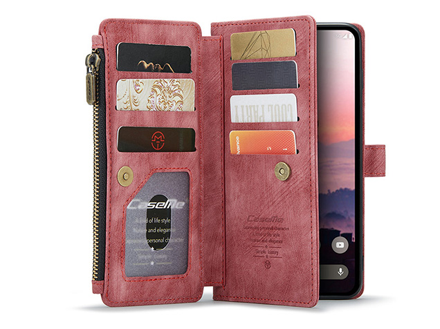 CaseMe Synthetic Leather Wallet Case with Zipper Pocket for Google Pixel 11 Pro XL - Blush