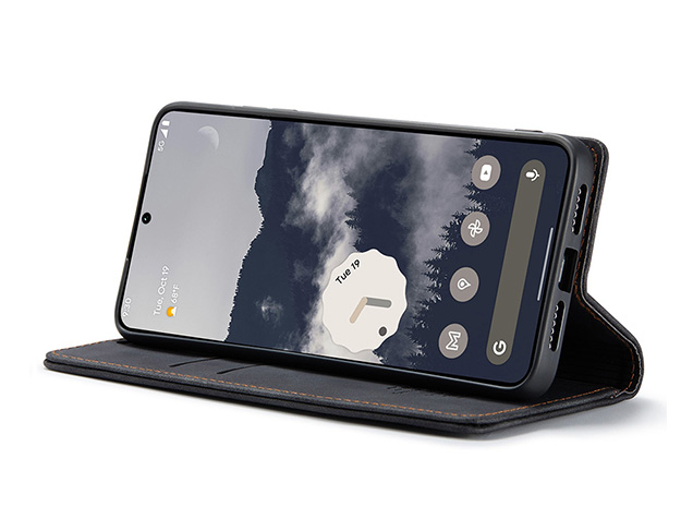 CaseMe Slim Synthetic Leather Wallet Case with Stand for Google Pixel 11 Pro - Charcoal