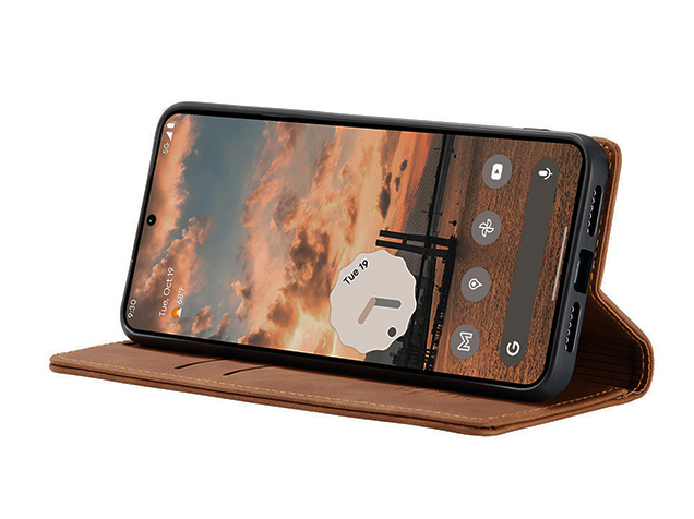 CaseMe Slim Synthetic Leather Wallet Case with Stand for Google Pixel 11 Pro - Tan