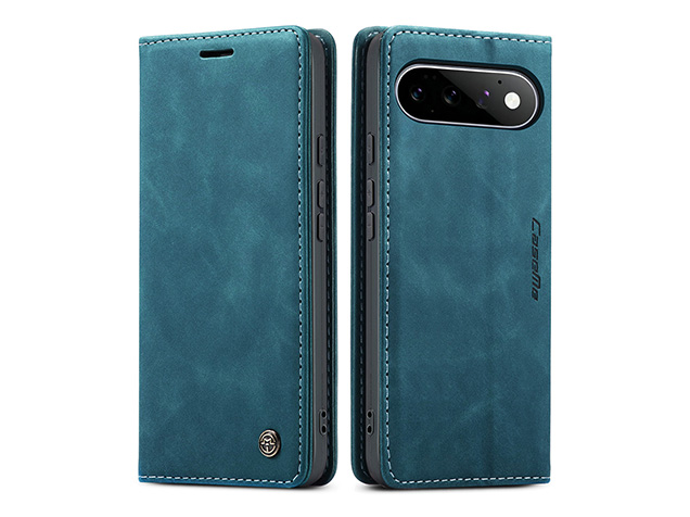 CaseMe Slim Synthetic Leather Wallet Case with Stand for Google Pixel 11 Pro - Teal Leather Wallet Case