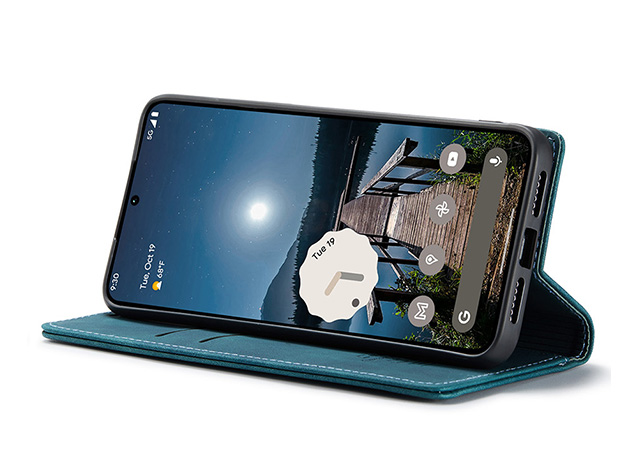 CaseMe Slim Synthetic Leather Wallet Case with Stand for Google Pixel 11 Pro - Teal