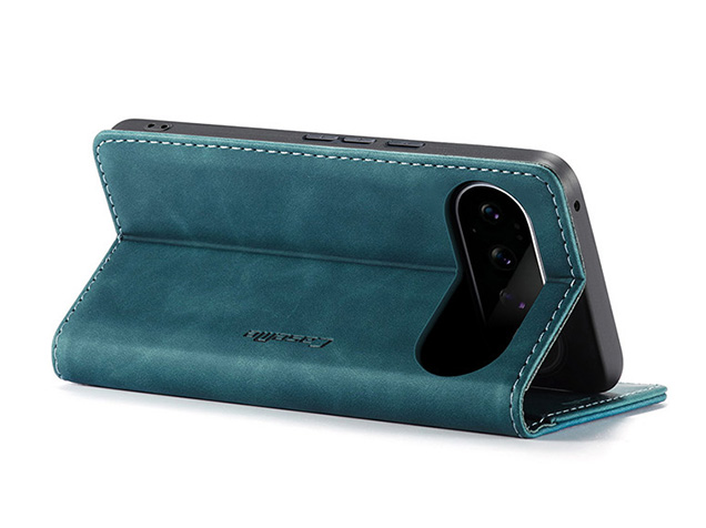 CaseMe Slim Synthetic Leather Wallet Case with Stand for Google Pixel 11 Pro - Teal