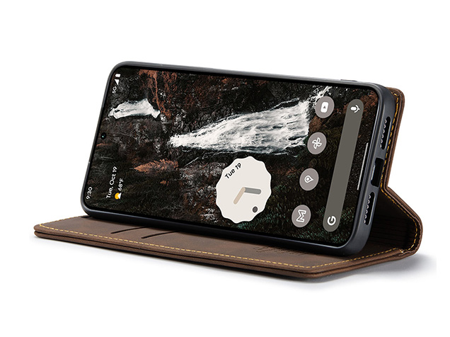 CaseMe Slim Synthetic Leather Wallet Case with Stand for Google Pixel 11 Pro XL - Chocolate