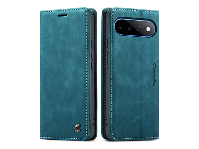 CaseMe Slim Synthetic Leather Wallet Case with Stand for Google Pixel 11 Pro XL - Teal Leather Wallet Case