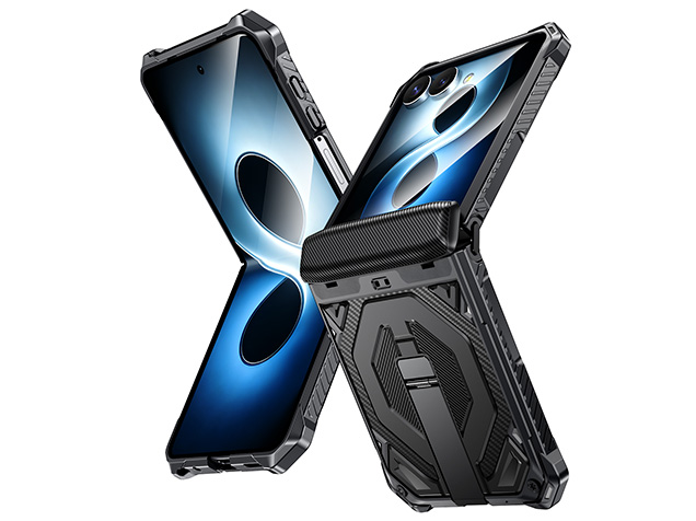 Impact Case with Stand for the Samsung Galaxy Z Flip8 - Black Hard Case
