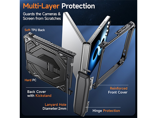 Impact Case with Stand for the Samsung Galaxy Z Flip8 - Black