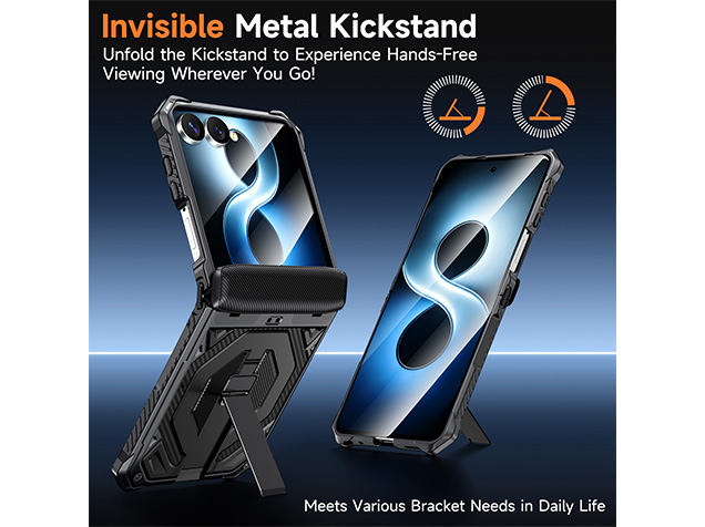 Impact Case with Stand for the Samsung Galaxy Z Flip8 - Black