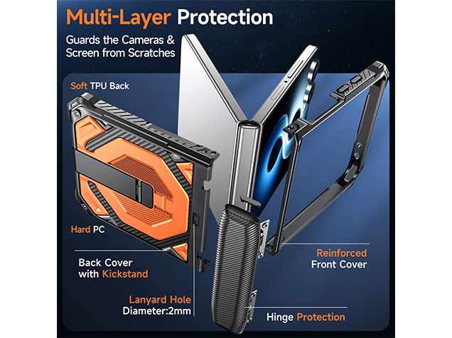Impact Case with Stand for the Samsung Galaxy Z Flip8 - Orange