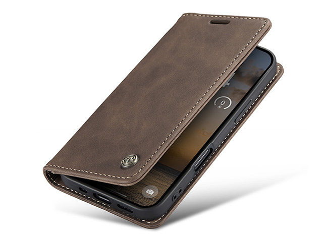 CaseMe Slim Synthetic Leather Wallet Case with Stand for iPhone 18 Pro Max - Chocolate Leather Wallet Case