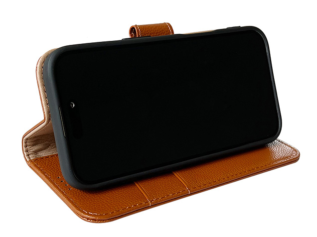 Premium Leather Wallet Case for iPhone 18 Pro Max - Caramel