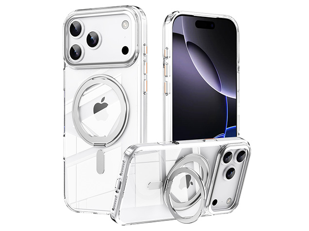 Magnetic Ring Stand Case for iPhone 18 Pro Max - Silver Hard Case