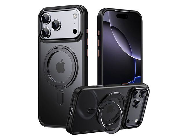 Magnetic Ring Stand Case for iPhone 18 Pro Max - Black Hard Case