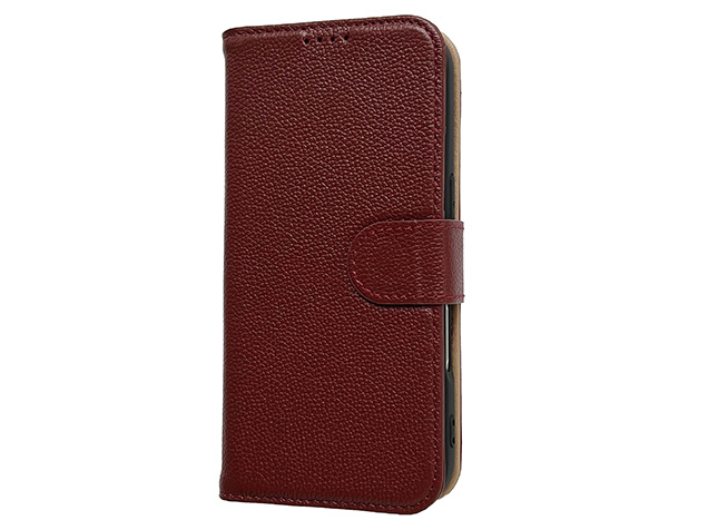 Premium Leather Wallet Case for iPhone 18 Pro - Rosewood
