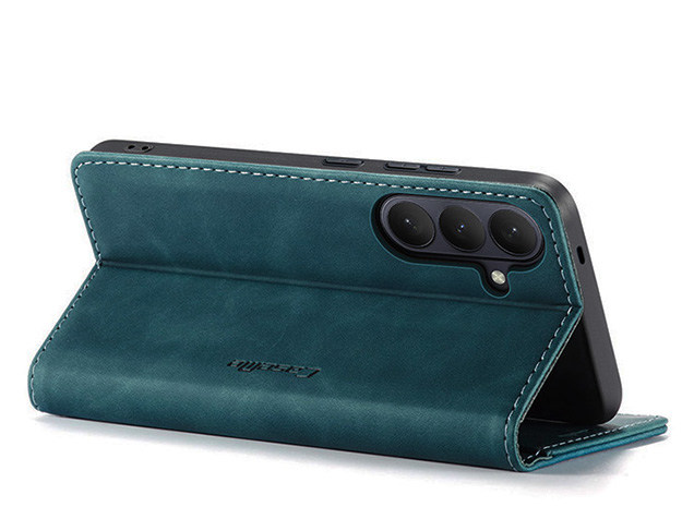 CaseMe Slim Synthetic Leather Wallet Case with Stand for Samsung Galaxy S26 FE - Teal