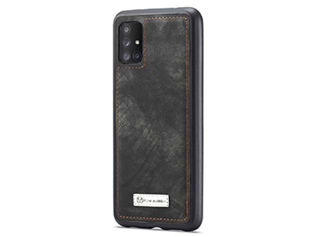 CaseMe Magnetic Case for Samsung Galaxy A71 - Khaki/Grey Leather Wallet Case