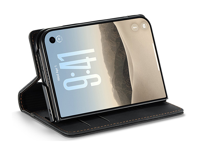 CaseMe Slim Synthetic Leather Wallet Case with Stand for the iPhone Duo - Charcoal
