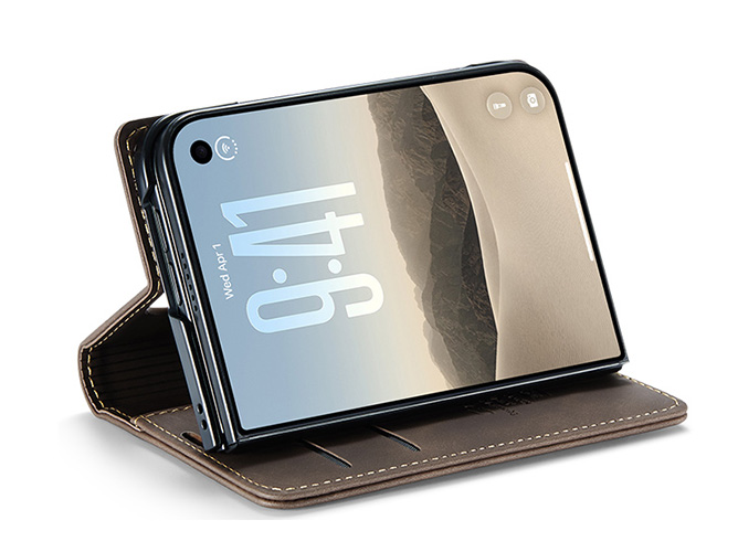 CaseMe Slim Synthetic Leather Wallet Case with Stand for the iPhone Duo - Chocolate