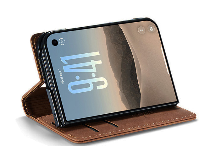 CaseMe Slim Synthetic Leather Wallet Case with Stand for the iPhone Duo - Tan