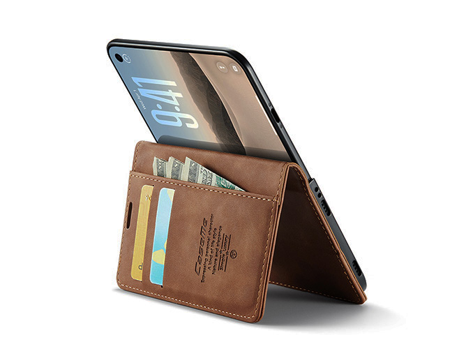 CaseMe Slim Synthetic Leather Wallet Case with Stand for the iPhone Duo - Tan