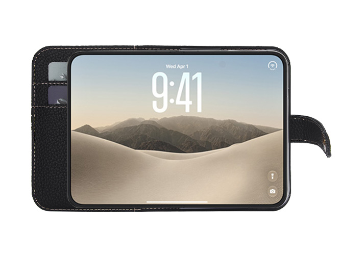 Premium Leather Wallet Case for the iPhone Duo - Black