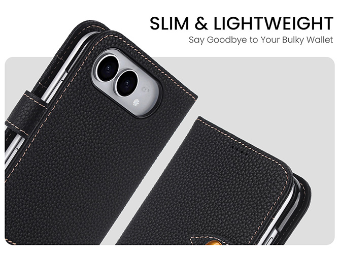 Premium Leather Wallet Case for the iPhone Duo - Black