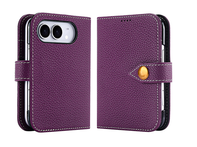 Premium Leather Wallet Case for the iPhone Duo - Purple