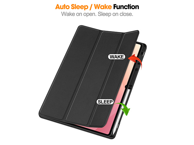 Slim Synthetic Leather Flip Case with Stand for Samsung Galaxy Tab S12 Ultra - Black