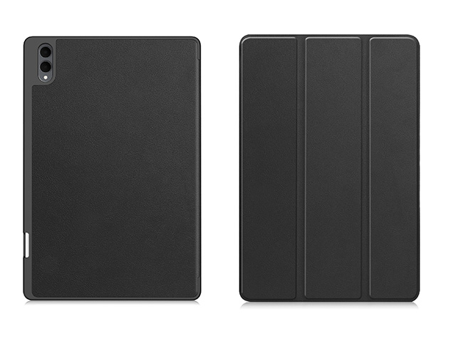 Slim Synthetic Leather Flip Case with Stand for Samsung Galaxy Tab S12 Ultra - Black