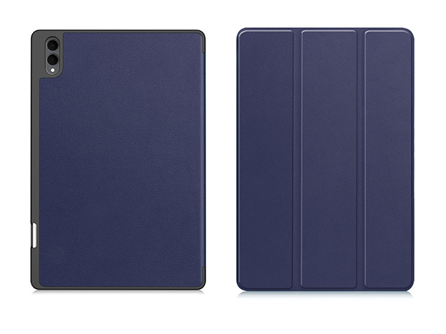 Slim Synthetic Leather Flip Case with Stand for Samsung Galaxy Tab S12 Ultra - Navy