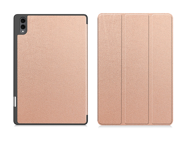 Slim Synthetic Leather Flip Case with Stand for Samsung Galaxy Tab S12 Ultra - Gold