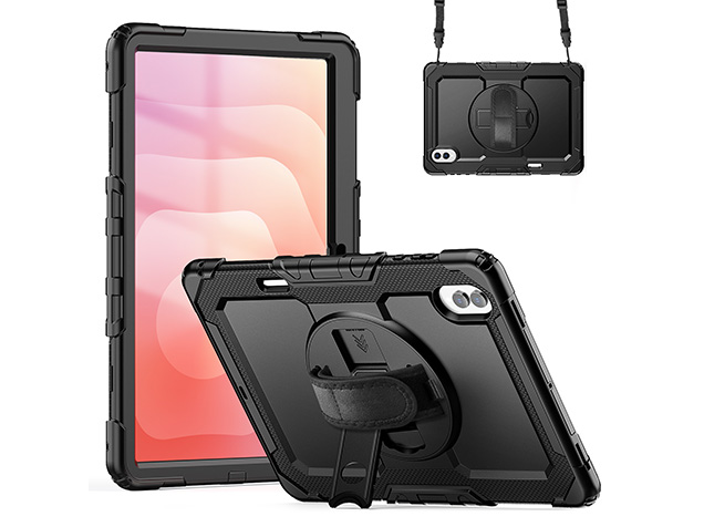 Rugged Impact Case with Strap for Samsung Galaxy Tab S12 Ultra - Black