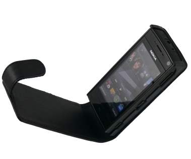 Synthetic Leather Flip Case for Nokia X6 - Black