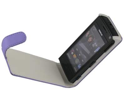Synthetic Leather Flip Case for Nokia X6 - Purple