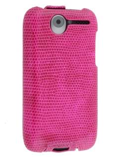 HTC Desire A8183 Slim Synthetic Leather Flip Case - Hot Pink