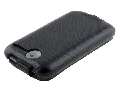 HTC Desire A8183 Slim Synthetic Leather Flip Case - Classic Black