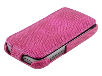 HTC Desire A8183 Slim Synthetic Leather Flip Case - Hot Pink