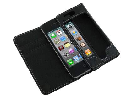 iPhone 4/ 4S Wallet Case - Black